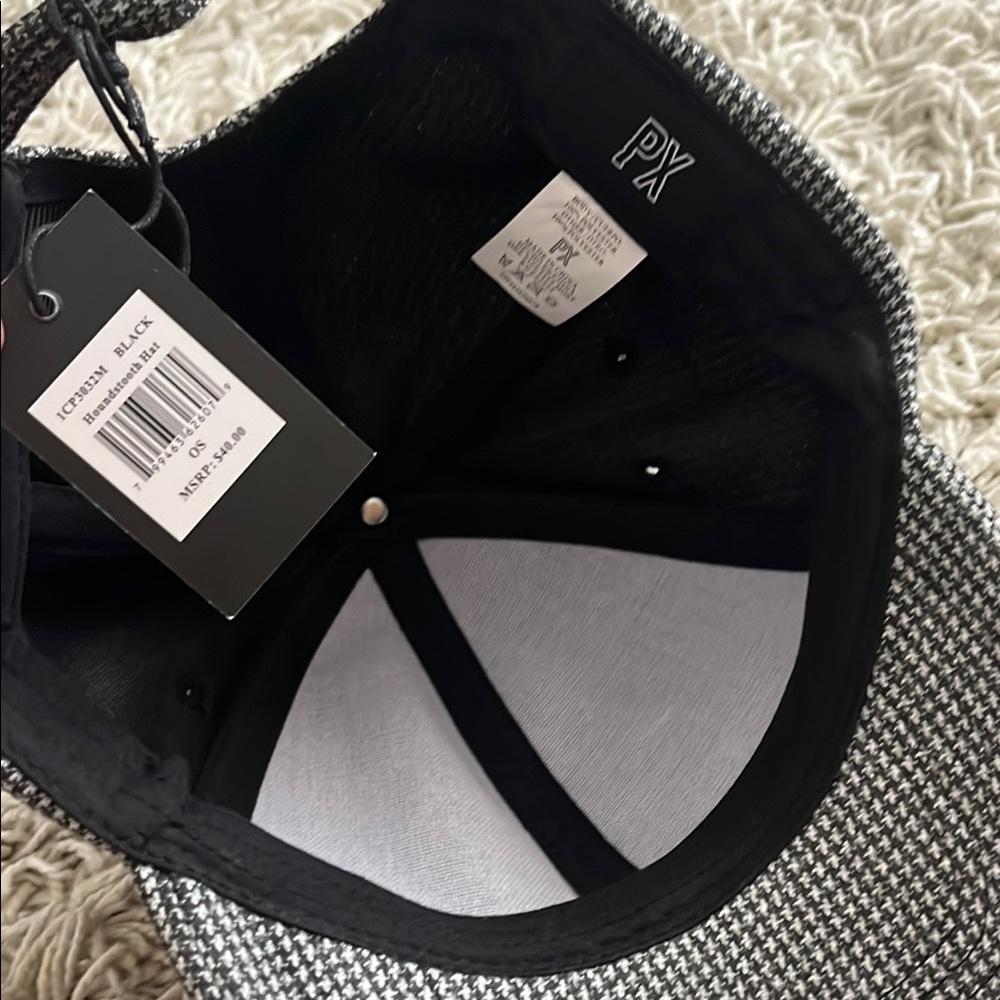 PX Black and White Houndstooth Cap - Picture 2 of 3